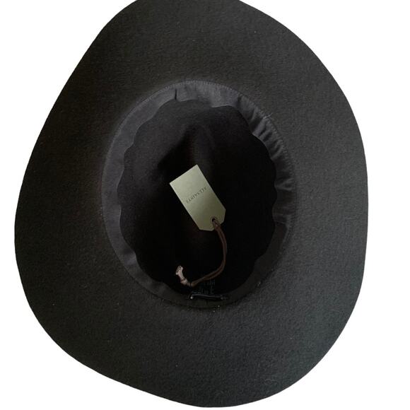 All Saints Black Studded Crown Band Wool Western Texas Hold Em Fedora O/S NWT - Picture 6 of 9